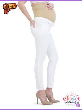 Maternity Summer Skinny Leg Over The Belly Pants for Women